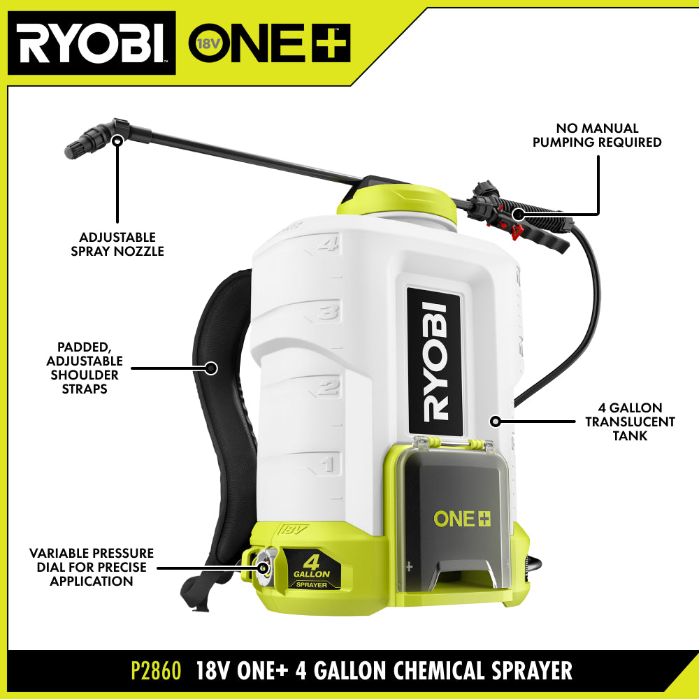 18V ONE+ 4 GALLON BACKPACK CHEMICAL SPRAYER Kit