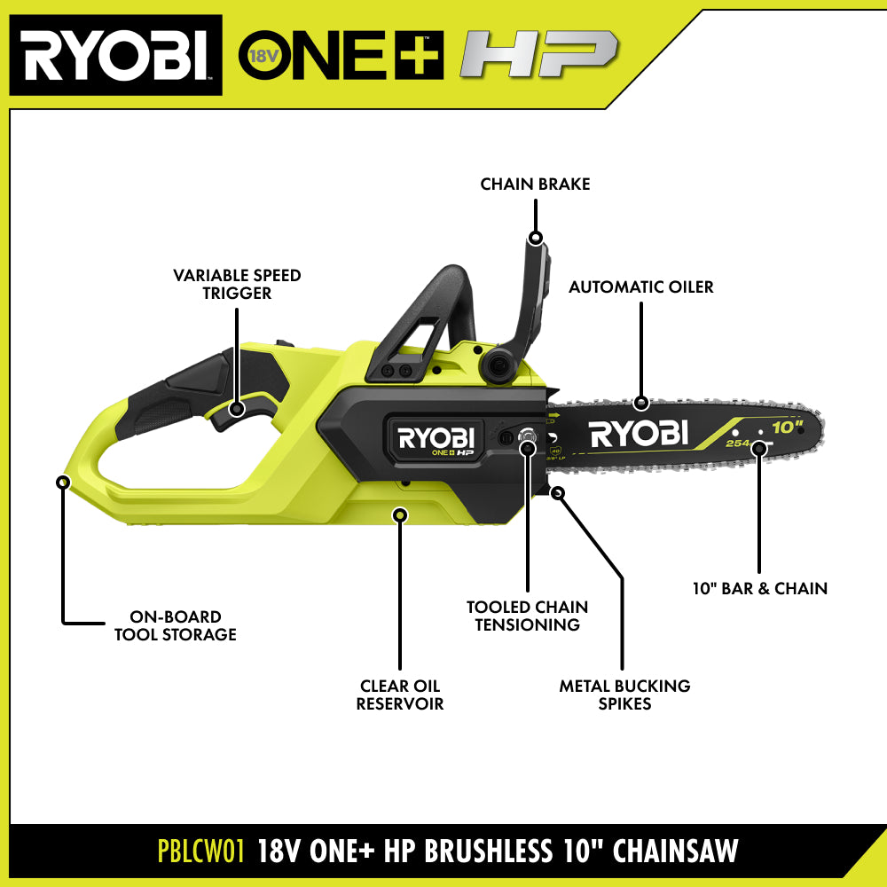 18V ONE+ HP Brushless 10" Chainsaw Kit