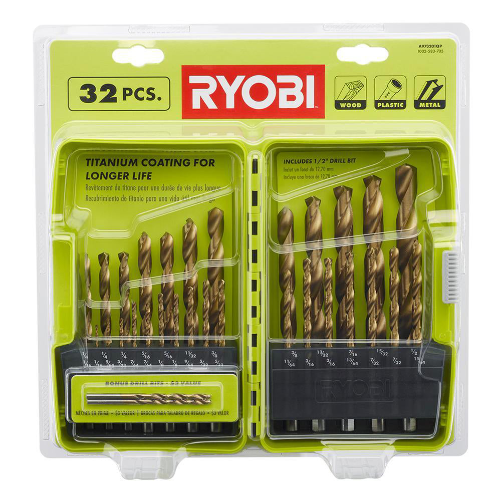 Titanium Drill Bit Set (32-Piece)